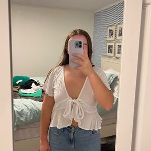 Free People Tie Front Top